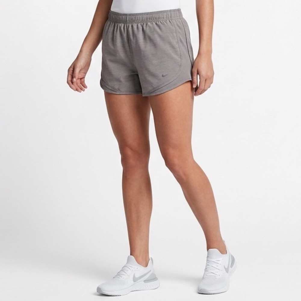 Nike Dri Fit Running Shorts Womens XL Gray Space Dye High Rise Elastic Waist